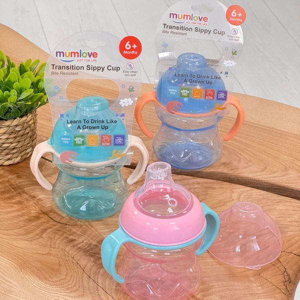 Поильник непроливайка с ручками mumlove (синий) 200мл C-2 BL фото