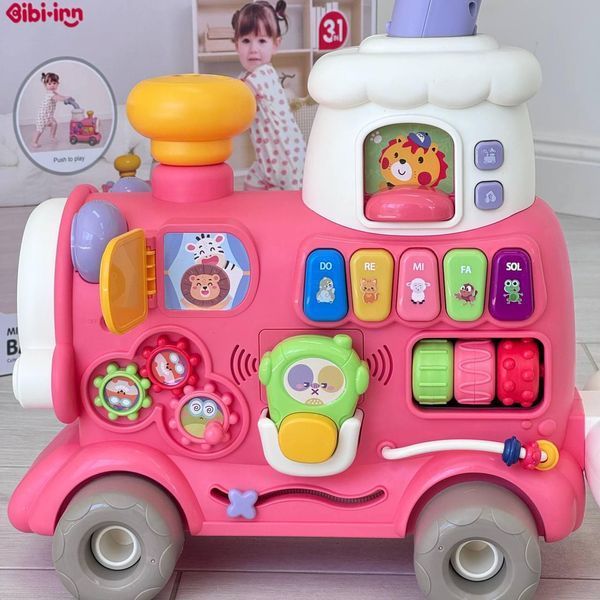 Детские ходунки Baby Walker (3в1) "Паровозик" (розовый) 6063 фото