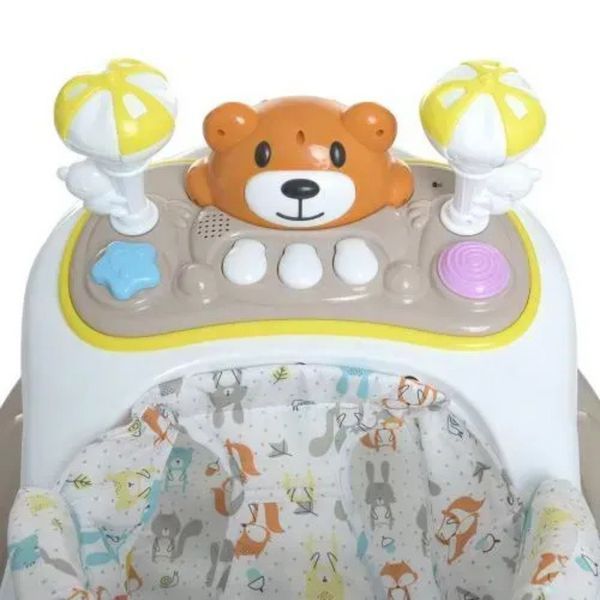 Дитячі музичні ходунки з ручкою 3в1 "Ведмедик" Bambi (коричневі) M 3656A-S-11 фото