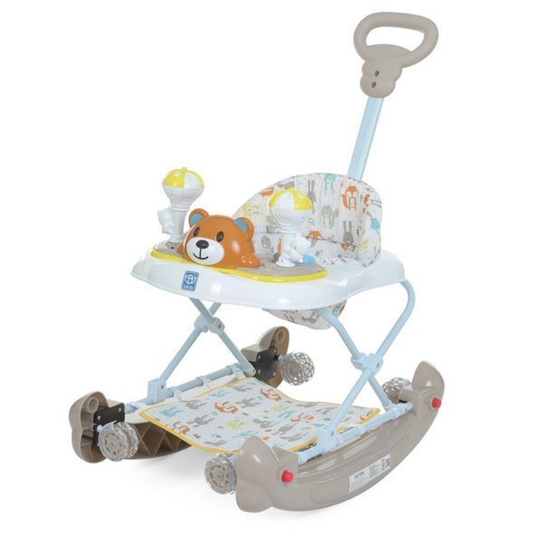 Дитячі музичні ходунки з ручкою 3в1 "Ведмедик" Bambi (коричневі) M 3656A-S-11 фото