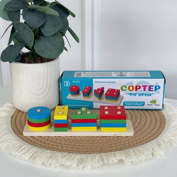 Розвиваюча іграшка дерев'яна геометричний сортер "Фігурка" MD 0715 фото