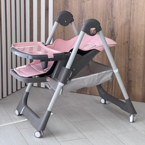 Стульчик для кормления Toti (материал ткани PU, съемный столик, корзина) Pink S-19225 фото