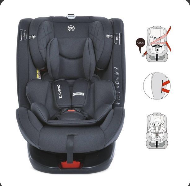 Поворотне дитяче автокрісло El Camino Everest від 0 до 12 років Light Gray ME 1114 LG фото