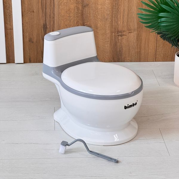Горшок детский Bimbo с звуковым эффектом слива водички (серый) 2219-50 фото