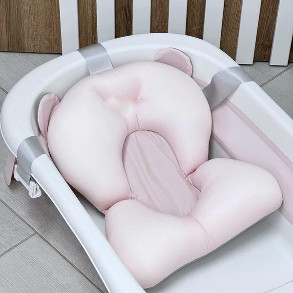 Силиконовая складная ванночка с термометром и матрасиком El Camino Peony Pink ME 1151-PP фото