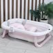 Силиконовая складная ванночка с термометром и матрасиком El Camino Peony Pink ME 1151-PP фото 4