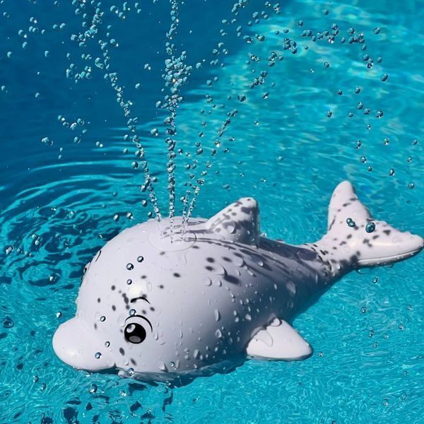 Дельфинчик с фонтаном, игрушка для купания (белый) 393713 фото