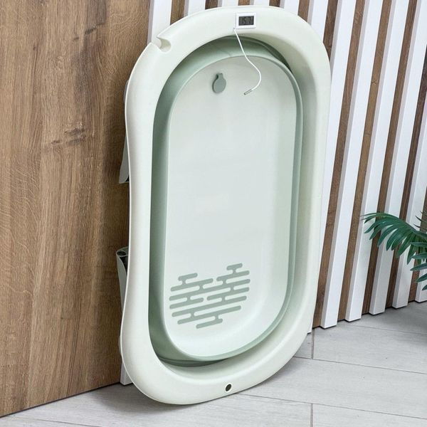 Силиконовая складная ванночка с термометром и матрасиком El Camino Pale Green ME 1151-PG фото