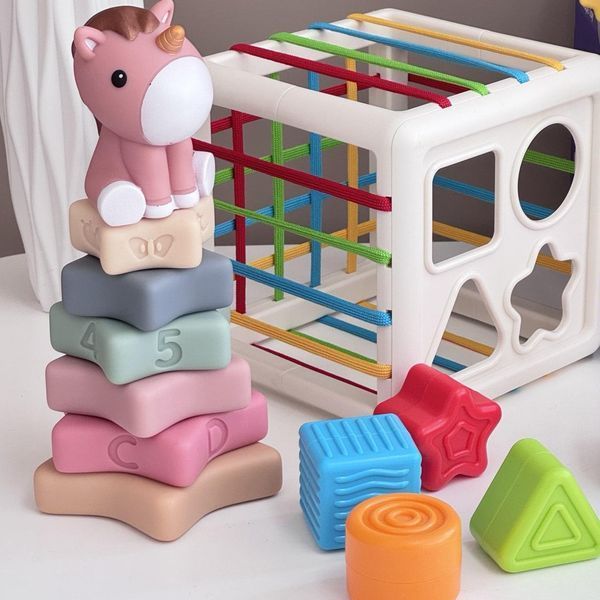Розвиваючий силіконовий набір іграшок "Soft rubber baby set" 19шт (єдиноріжка) 1289 UN фото