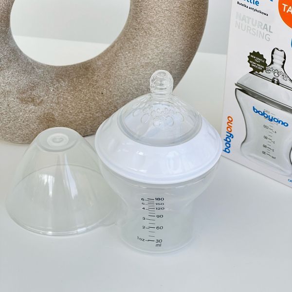Антиколиковая детская бутылка BabyOno "NATURAL NURSING" 180мл 1450 фото
