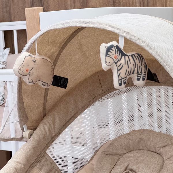 Заколисуючий центр-шезлонг Mastela з москітною сіткою Beige 8015 фото