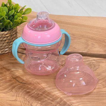 Поильник непроливайка с ручками mumlove (розовый) 200мл C-2 RS фото