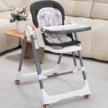 Стільчик для годування Bambi M 5897 з механічним заколисуючим механізмом (сірий) M5897 GY фото