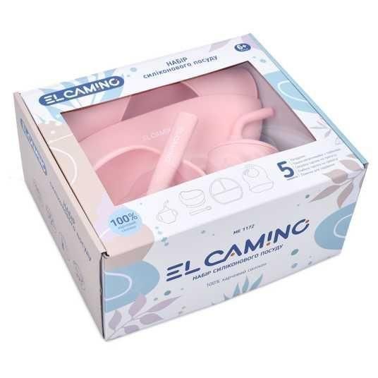 Набор детской силиконовой посуды Elcamino (темно розовый) ME 1172-1 RS фото