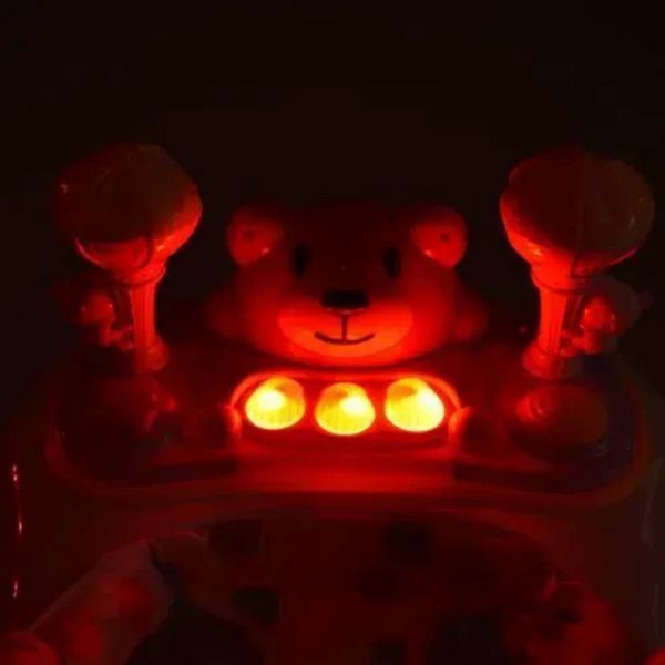 Детские музыкальные ходунки с ручкой 3в1 "Мишка" Bambi (розовые) M 3656A-S-8 фото